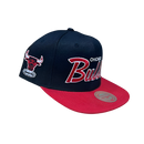 Bulls SnapBack Hat Black With Bull Logo