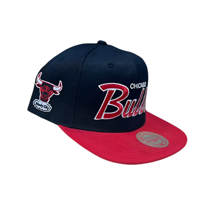 Bulls SnapBack Hat Black With Bull Logo