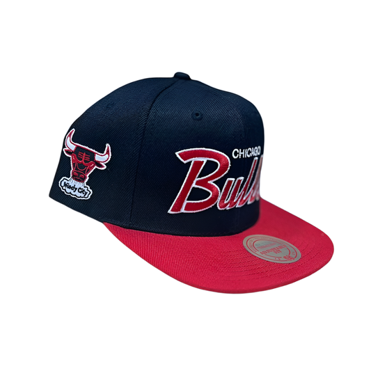 Bulls SnapBack Hat Black With Bull Logo